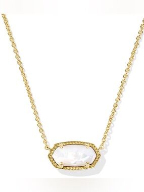 Kendra Scott Gold Elisa Necklace with White Mother-of-Pearl Pendant